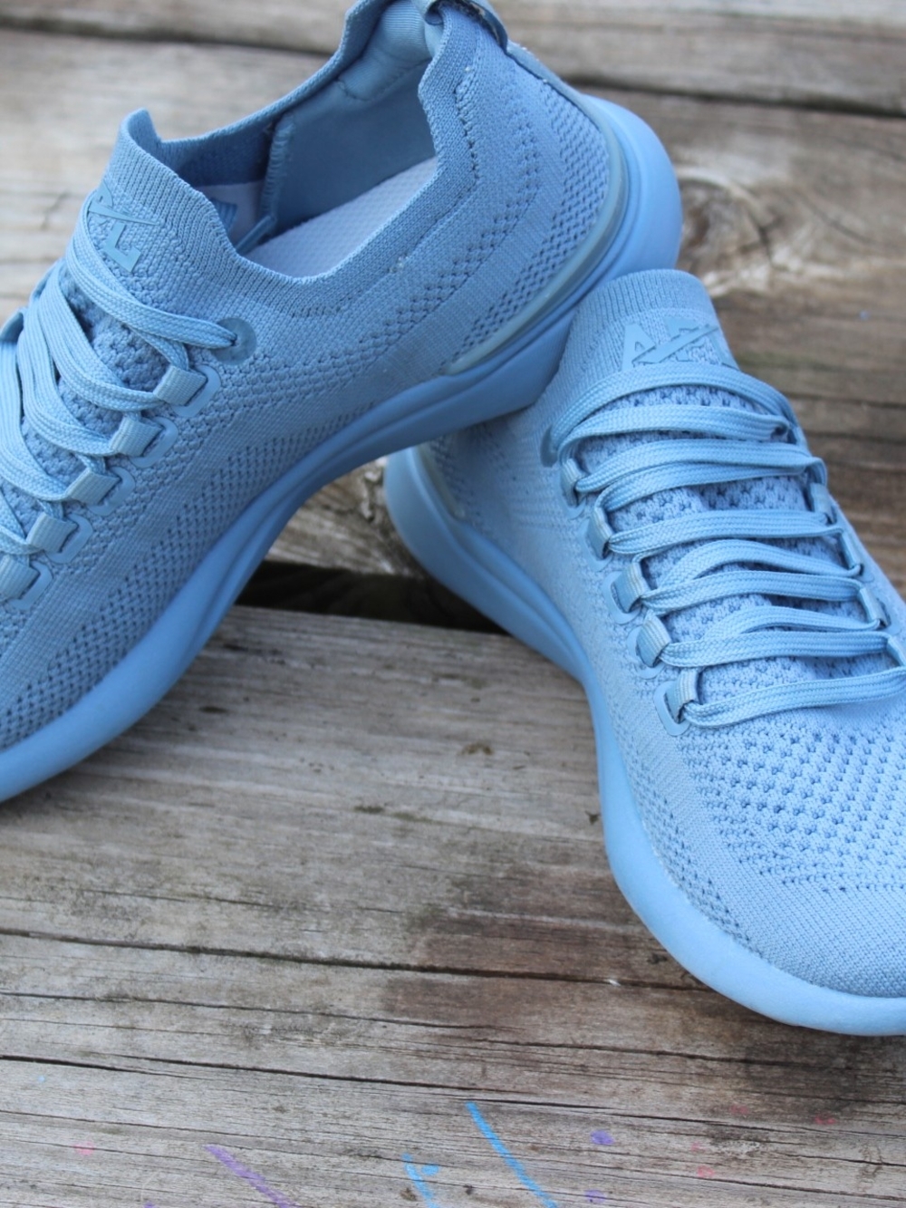 APL Women's Light Blue Knit Slip-On Sneakers